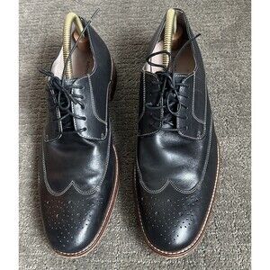 Banana Republic Oxford Black Leather Wingtip Brogue Lace Up Shoes Size 11